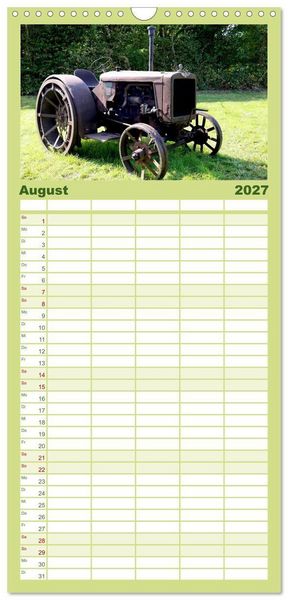 Produktbild: Familienplaner 2027 - Rostige alte Traktoren mit 5 Spalten (Wandkalender, 21 x 45 cm) CALVENDO