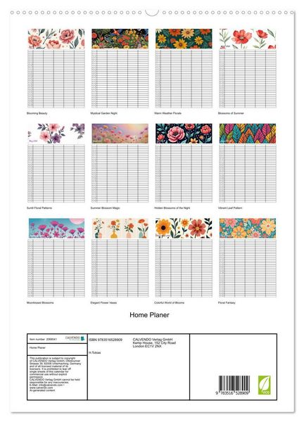 Produktbild: Home Planer (High Quality Premium Wall Calendar 2026 DIN A2 portrait),CALVENDO 12 Month Wall Calendar