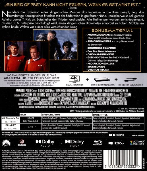 Produktbild: STAR TREK VI - Das unentdeckte Land (4K Ultra HD) (+ Blu-ray)