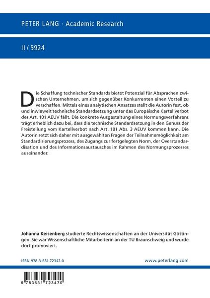 Produktbild: Technische Standardsetzung und das Europaeische Kartellverbot