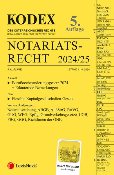 Produktbild: KODEX Notariatsrecht 2024/25 - inkl. App