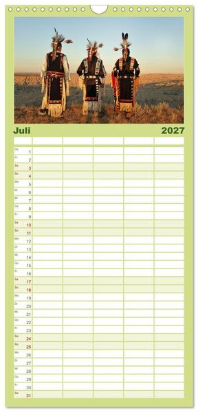 Produktbild: Familienplaner 2027 - Sioux Im Lande von Sitting Bull mit 5 Spalten (Wandkalender, 21 x 45 cm) CALVENDO