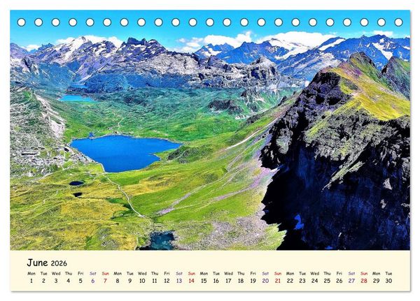 Produktbild: Switzerland and its majestic Alps (Desk Calendar 2026 DIN A5 landscape), CALVENDO 12 Month DeskCalendar