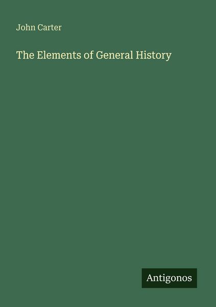 Produktbild: The Elements of General History
