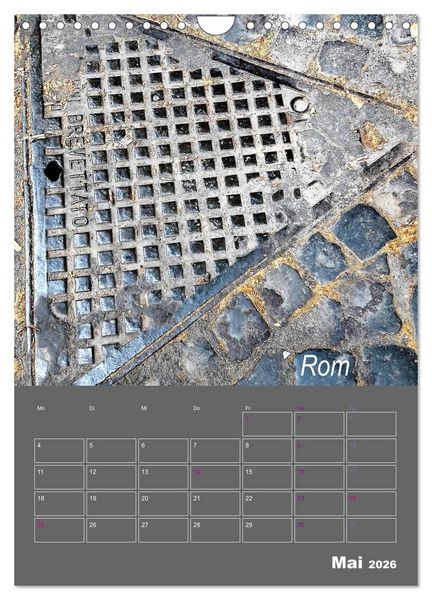 Produktbild: Faszination Kanaldeckel (Wandkalender 2026 DIN A4 hoch), CALVENDO Monatskalender