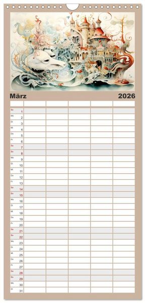 Produktbild: Familienplaner 2026 - Ein Besuch in fernen Universen mit 5 Spalten (Wandkalender, 21 x 45 cm) CALVENDO
