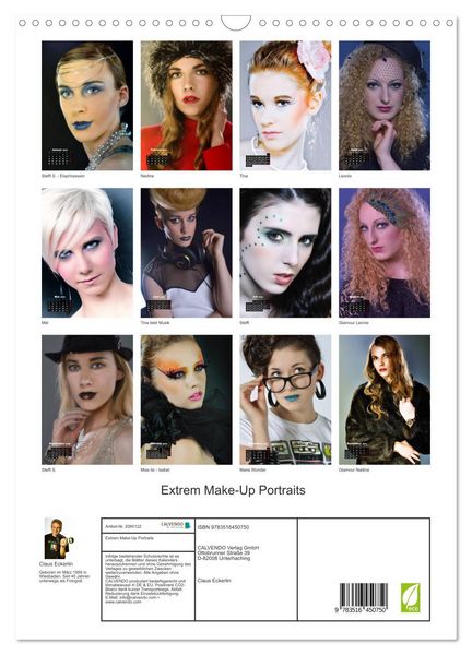 Produktbild: Extrem Make-Up Portraits (Wandkalender 2026 DIN A3 hoch), CALVENDO Monatskalender