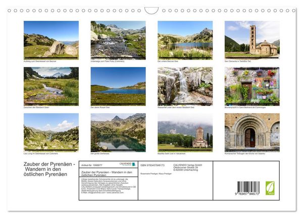 Produktbild: Zauber der Pyren&auml;en - Wandern in den &ouml;stlichen Pyren&auml;en (Wandkalender 2026 DIN A3 quer), CALVENDO Monatskalender