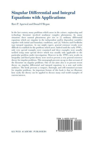 Produktbild: Singular Differential and Integral Equations with Applications