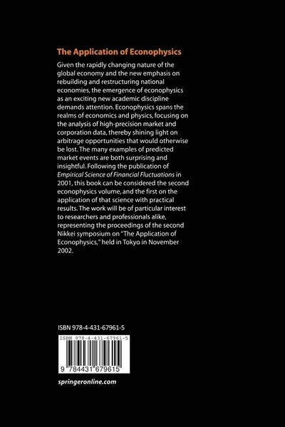 Produktbild: The Application of Econophysics