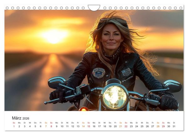 Produktbild: Frauen Power Motorrad (Wandkalender 2026 DIN A4 quer), CALVENDO Monatskalender