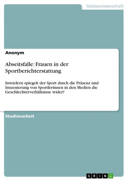 Produktbild: Abseitsfalle: Frauen in der Sportberichterstattung