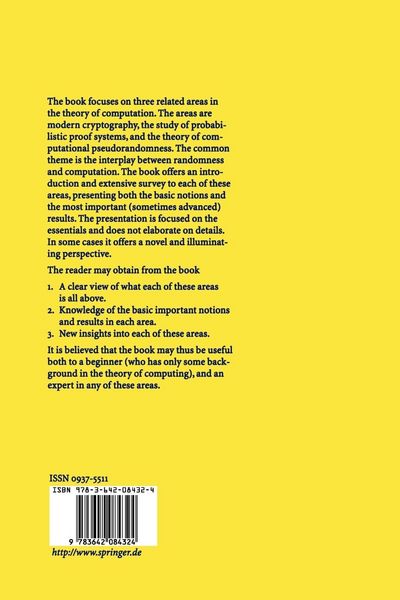 Produktbild: Modern Cryptography, Probabilistic Proofs and Pseudorandomness