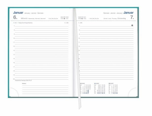 Produktbild: Tages-Cheftimer A6, petrol 2027