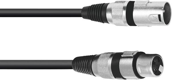 Omnitronic 30220405 XLR Verbindungskabel [1x XLR-Stecker 3 polig - 1x XLR-Buchse 3 polig] 1.00 m Schwarz