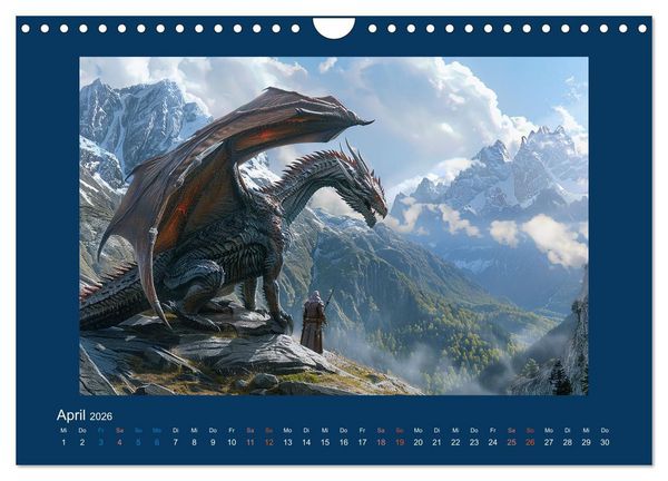 Produktbild: Drachenkrieger (Wandkalender 2026 DIN A4 quer), CALVENDO Monatskalender