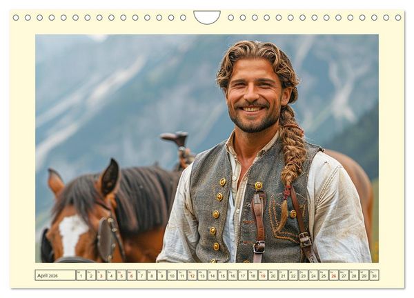 Produktbild: Leben auf der Alm. Junge M&auml;nner im Einklang mit der Natur (Wandkalender 2026 DIN A4 quer), CALVENDO Monatskalender