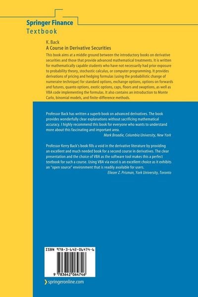 Produktbild: A Course in Derivative Securities