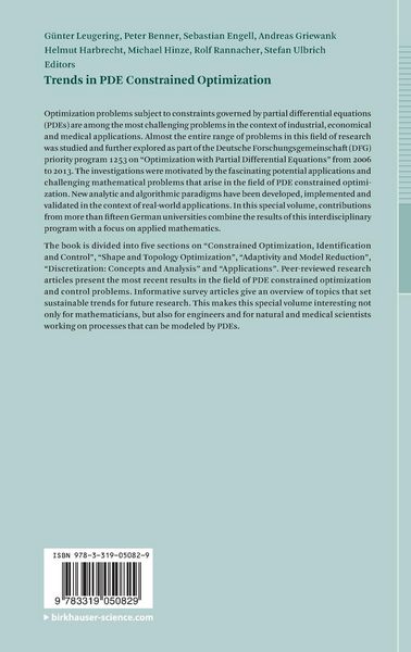 Produktbild: Trends in PDE Constrained Optimization