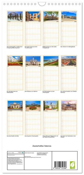 Produktbild: Familienplaner 2026 - Zauberhaftes Valencia mit 5 Spalten (Wandkalender, 21 x 45 cm) CALVENDO