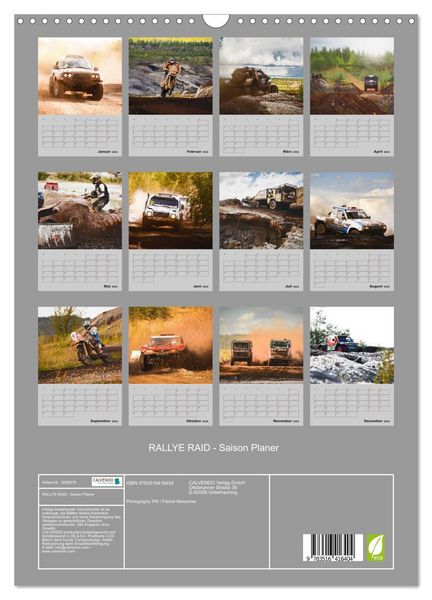 Produktbild: RALLYE RAID - Saison Planer (Wandkalender 2026 DIN A3 hoch), CALVENDO Monatskalender