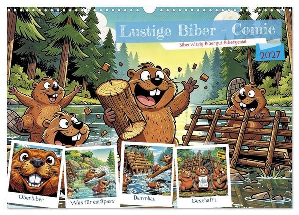 Produktbild: Lustige Biber - Comic (Wandkalender 2027 DIN A3 quer), CALVENDO Monatskalender