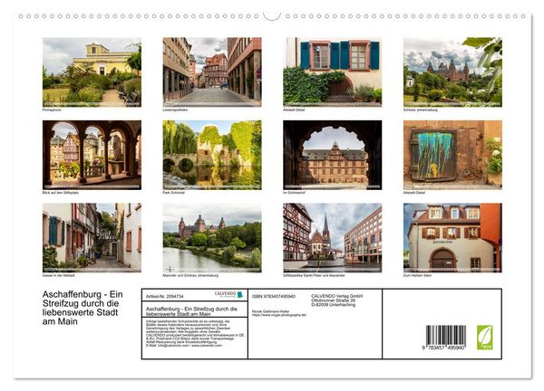 Produktbild: Aschaffenburg - Ein Streifzug durch die liebenswerte Stadt am Main (hochwertiger Premium Wandkalender 2026 DIN A2 quer), Kunstdruck in Hochglanz