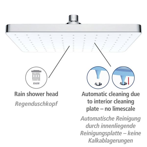 Produktbild: Regenduschkopf Automatic Cleaning 25 x 17 cm, mit automatischem Reinigungssystem
