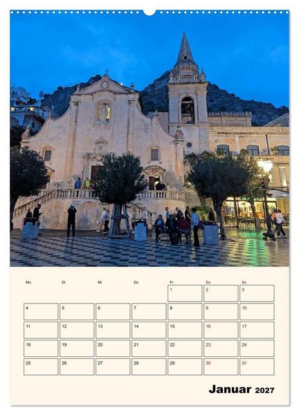 Produktbild: Taormina - &Auml;tna, Meer und antike Steine (Wandkalender 2027 DIN A2 hoch), CALVENDO Monatskalender