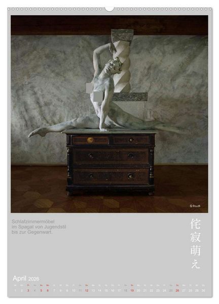 Produktbild: wabi sabi moe - hinrei&szlig;end vergammelt erotisch - Akt/Bodypainting (Wandkalender 2026 DIN A2 hoch), CALVENDO Monatskalender
