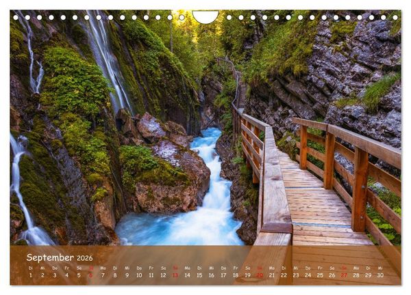 Produktbild: Faszinierende Naturschauspiele - imposante Klamm und Wasserfall Fotografie (Wandkalender 2026 DIN A4 quer), CALVENDO Monatskalender