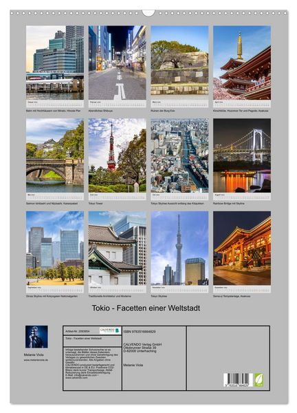 Produktbild: Tokio - Facetten einer Weltstadt (Wandkalender 2026 DIN A2 hoch), CALVENDO Monatskalender
