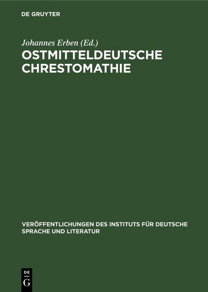 Produktbild: Ostmitteldeutsche Chrestomathie