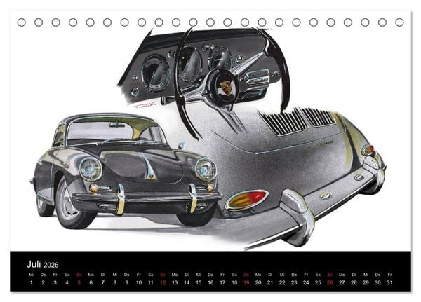 Produktbild: Classic Car Art by Reinhold Art&acute;s (Tischkalender 2026 DIN A5 quer), CALVENDO Monatskalender