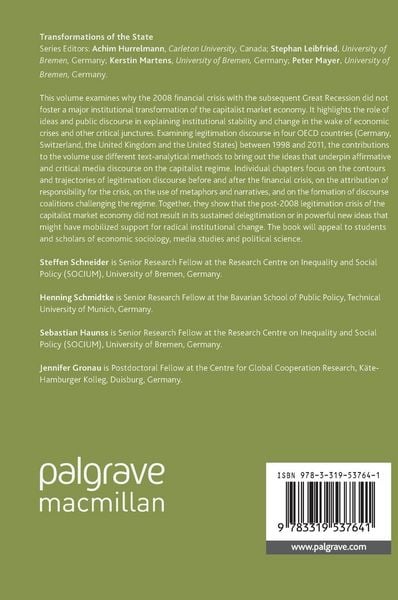 Produktbild: Capitalism and Its Legitimacy in Times of Crisis