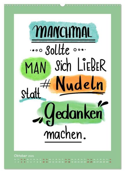 Produktbild: Nachgedacht-Spr&uuml;che und Zitate (Wandkalender 2026 DIN A2 hoch), CALVENDO Monatskalender