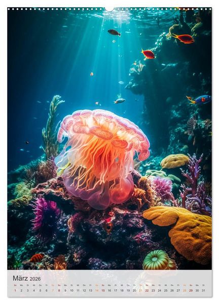 Produktbild: Fantastische Unterwasserwelt (hochwertiger Premium Wandkalender 2026 DIN A2 hoch), Kunstdruck in Hochglanz