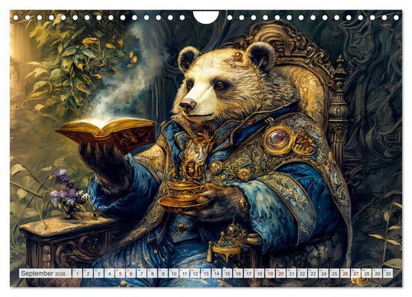 Produktbild: Magische Wesen im Zauberland - Fantasie-Tiere im Steampunk-Kalender (Wandkalender 2026 DIN A4 quer), CALVENDO Monatskalender