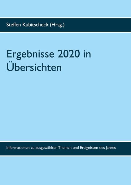 Produktbild: Ergebnisse 2020 in &Uuml;bersichten