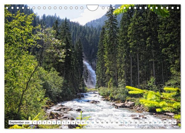Produktbild: Krimmler Wasserf&auml;lle - Naturlandschaft Krimmler Achental (Wandkalender 2026 DIN A4 quer), CALVENDO Monatskalender