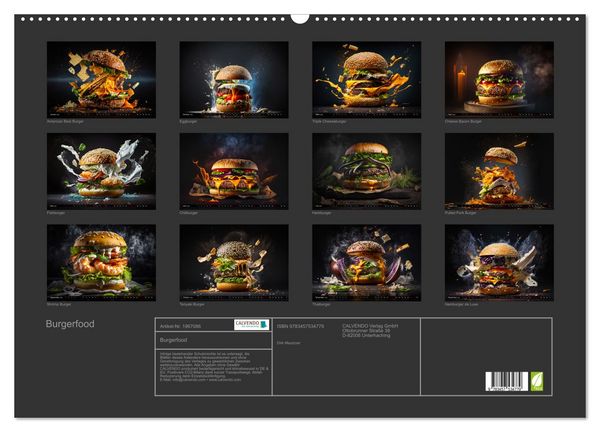 Produktbild: Burgerfood (Wandkalender 2026 DIN A2 quer), CALVENDO Monatskalender