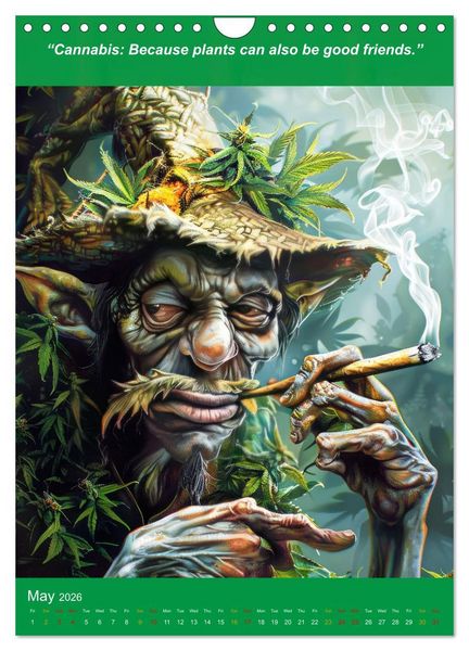 Produktbild: The funniest cannabis pictures and slogans (Wall Calendar 2026 DIN A4 portrait), CALVENDO 12 Month Wall Calendar