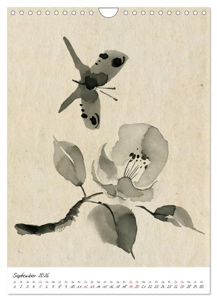 Produktbild: Sumi-e Kunst im japanischen Stil (Wandkalender 2026 DIN A4 hoch), CALVENDO Monatskalender