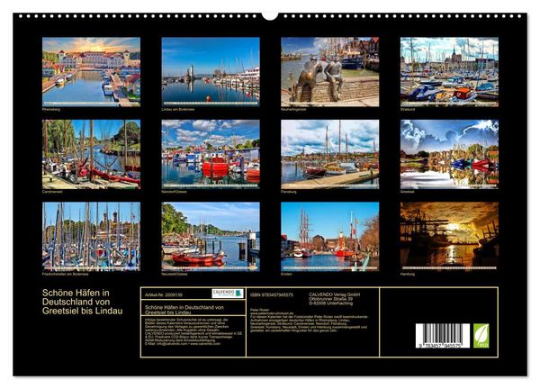 Produktbild: Sch&ouml;ne H&auml;fen in Deutschland von Greetsiel bis Lindau (hochwertiger Premium Wandkalender 2026 DIN A2 quer), Kunstdruck in Hochglanz