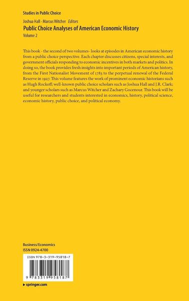 Produktbild: Public Choice Analyses of American Economic History
