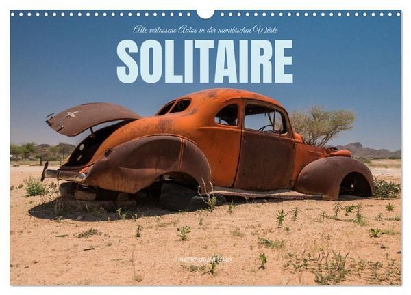 Produktbild: Solitaire Alte verlassene Autos in der namibischen W&uuml;ste (Wandkalender 2026 DIN A3 quer), CALVENDO Monatskalender