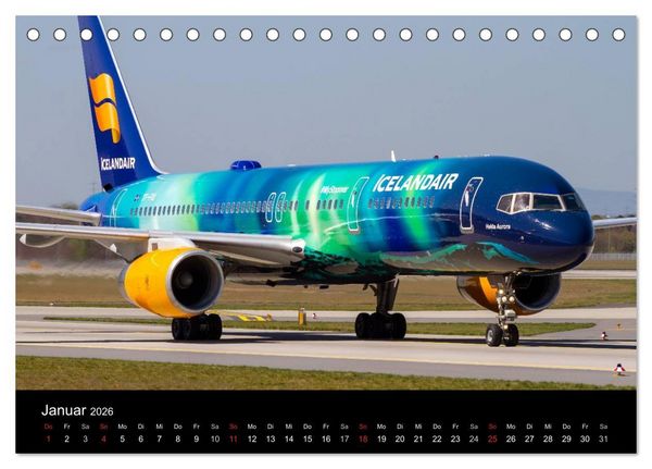 Produktbild: Sch&ouml;nheit der Flugzeuge (Tischkalender 2026 DIN A5 quer), CALVENDO Monatskalender