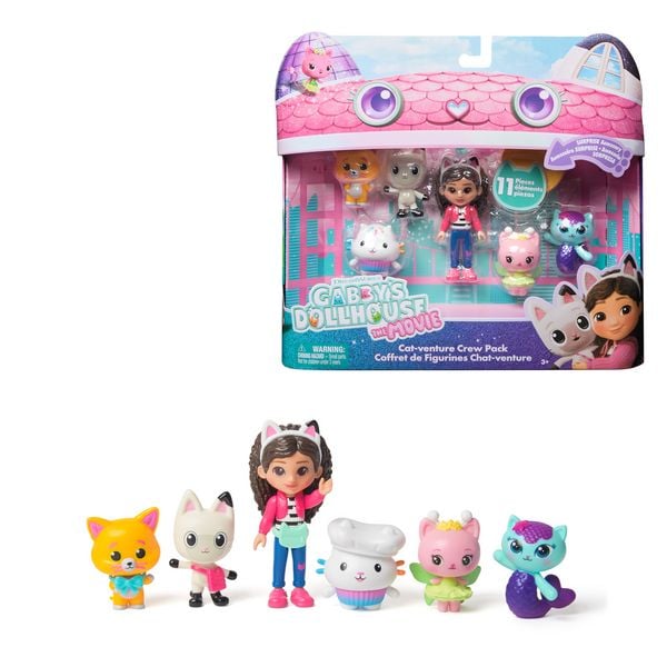 Produktbild: DREAMWORKS GABBY'S DOLLHOUSE: DER FILM - Cat-venture Crew Figuren-Set, 11-teiliges Spielset mit Gabby, Katzenfreunden & Zubeh&ouml;rteilen