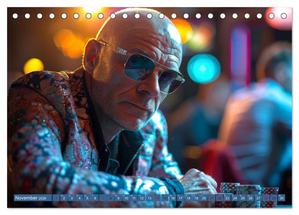Produktbild: Poker Masters Texas Hold'em (Tischkalender 2026 DIN A5 quer), CALVENDO Monatskalender