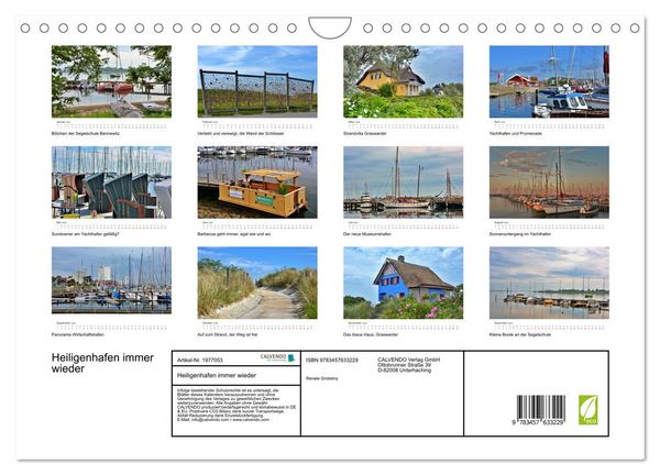 Produktbild: Heiligenhafen immer wieder (Wandkalender 2026 DIN A4 quer), CALVENDO Monatskalender